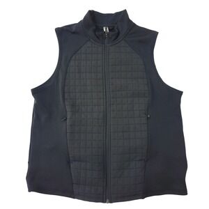 Adidas Climawarm Golf Vest Womens XL Black Quilted Hybrid Full Zip Sleeveless